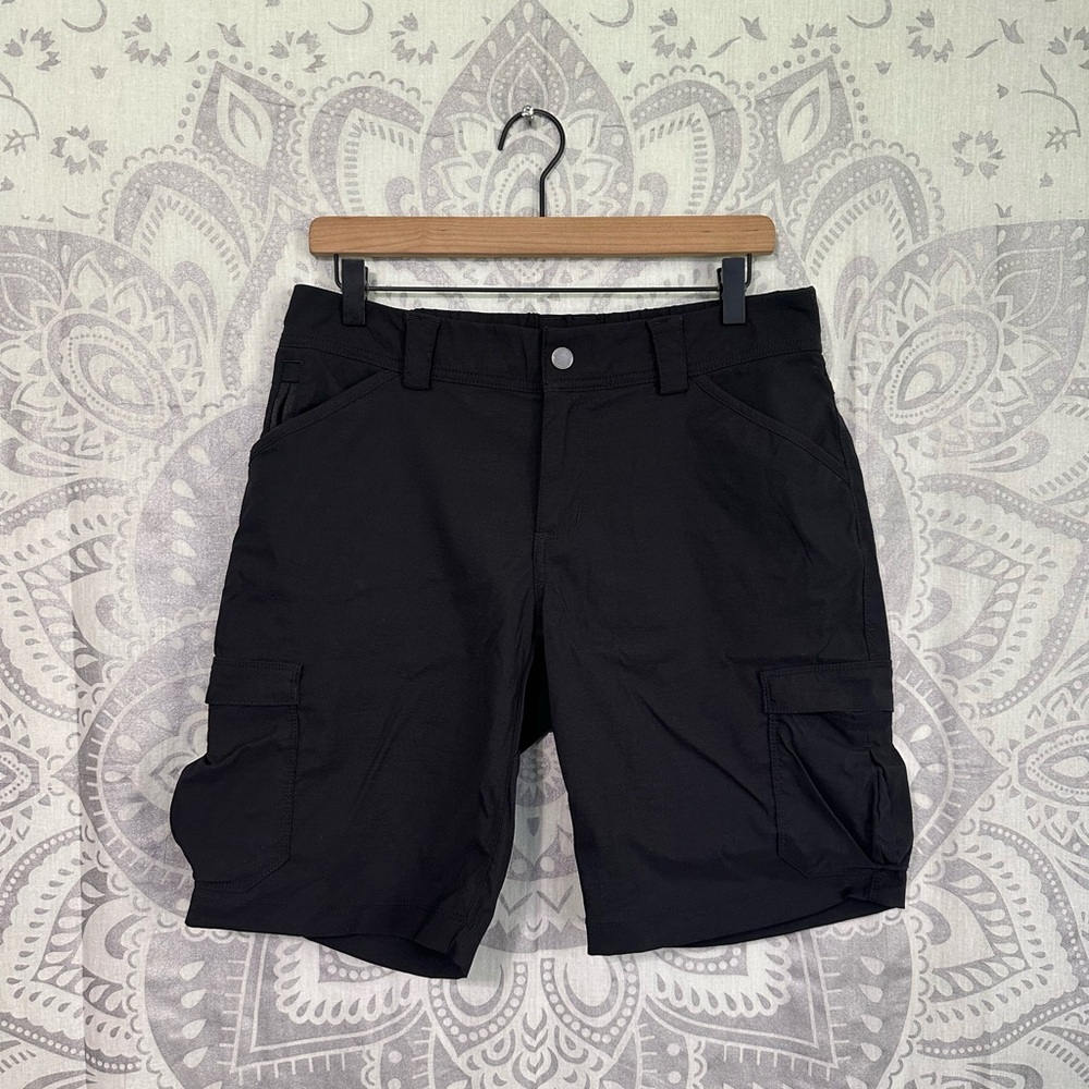 New $70 Duluth Trading Co Black Womens Cargo Pocket Shorts Pockets Nylon 8 M
